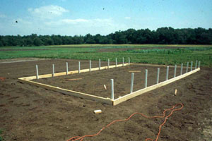 Figure 2. Ground posts ready to be driven in.